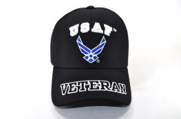 CAP- 593E AIR FORCE WING VETERAN - BLACK